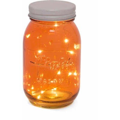 Luce decorativa in barattolo 15 LED, colore arancio