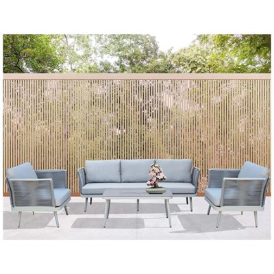 Kibaki - Salotto Da Giardino In Alluminio E Corda 5 Posti