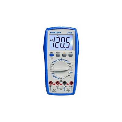 Peaktech P 2005 – Multimetro Digitale Rms, Tester di Continuità, Corrente, Induttanza, Voltmetro, Multimetro Portatile, Amperometro Elettronico,