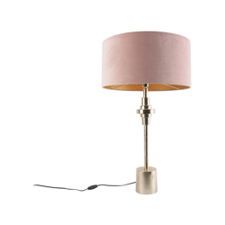 Lampada da tavolo con paralume diverso - Art déco - Alluminio,Tessuto - Rosa/Oro/Ottone - Cilindro/Oblungo Max. 1 x Watt - Qazqa características
