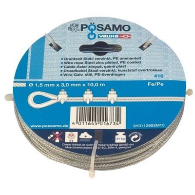 Cavo D'Acciaio-Zincato. 3 Millimetri 10M (A 5)