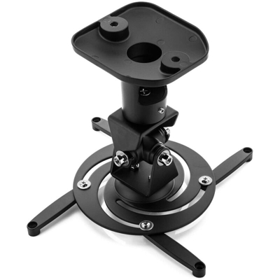 Staffa Universale a Soffitto per Proiettore, Nero - Techly