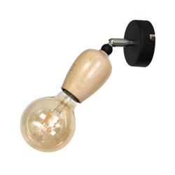 Homemania - Lampada a Parete Carina - Applique - Nero in Metallo, Legno, 8 x 10,5 x 16 cm, LED GU10, 7W características