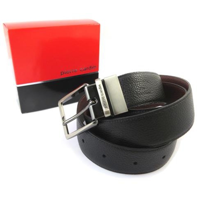 cintura in pelle '' nero / tabacco (polpaccio) - 110 cm 35 mm - [ n5577]
