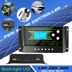 Caricatore del regolatore di carica solare LCD PWM con pannello solare doppio USB 10A 12V 24V USB en oferta