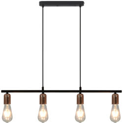 Plafoniera con Lampadine 2 W Nero e Rame 80 cm E27 en oferta