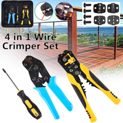Drillpro - Set pinze a crimpare multifunzione compatibili, connettore pinza per cavi elettrici, strumenti per spelare cavi elettrici, kit pinze per características