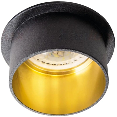 Kanlux - faretto incasso decoratico spag 220-240 volt 55 mm CE IP20 alluminio fisso interno nero-oro tondo kan 27322
