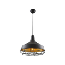 Lampada a Sospensione Metal Black - Lampadario - da Soffitto - Nero, Oro in Metallo, 40 x 40 x 126 cm, 1 x E27, Max 100W características