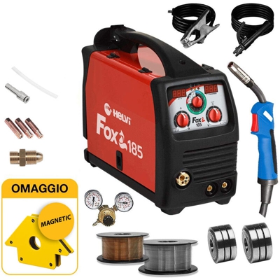 Helvi Fox 185 Flex-Line - Saldatrice inverter multifunzione a filo continuo e elettrodo MIG - MMA - TIG con OMAGGIO