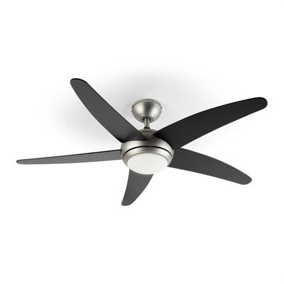 Klarstein Bolero ventilatore da soffitto 2 in 1 134cm lampada 55W telecomando nero