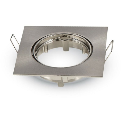 AGS - D82 Supporto per faretto LED quadrato orientabile in nichel satinato