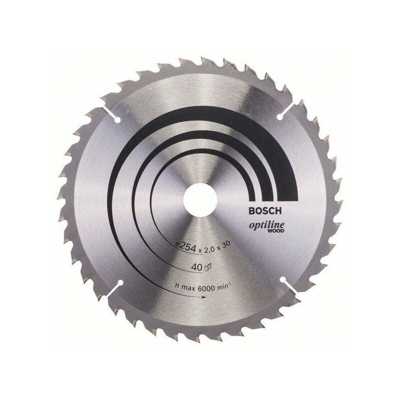 Bosch Lama per sega circolare Optiline Wood 254 x 30 x 2,0 mm, 40