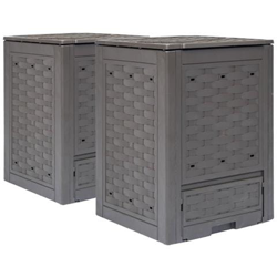 Compostiere Per Giardino 2 Pz Marrone 60x60x83 Cm 600 L en oferta
