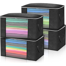 Insma - 60x40x35cm 4PCS Sacchetti di immagazzinaggio Organizzatore di vestiti per trapunte, biancheria da letto, coperte e vestiti Nero características