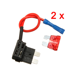 2Pcs 10A Aggiungi un circuito Mini ATM APM Blade Tap Fuse Holder Piggyback Car en oferta