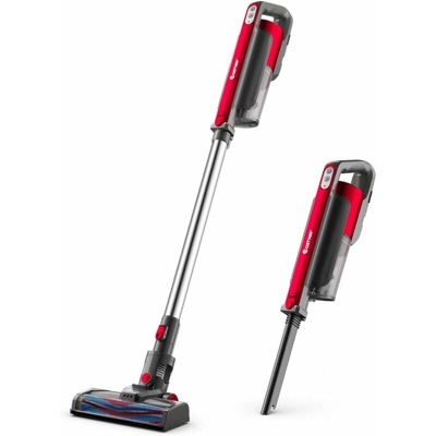 Costway - Aspirapolvere a Batteria, Aspirapolvere Portatile Ultra Silenzioso 6 in 1, con Filtro HEPA, Batteria Ricaricabile, 12KPa (Rosso)