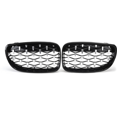 Coppia di griglie per reni anteriori stile diamante per BMW E81 E82 E87 E88 118i 125i 135i
