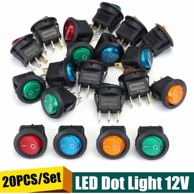 20PC ON / OFF LED Interruttore a bilanciere Luce Car Boat Dashboard 12V