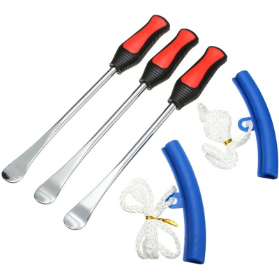 3 cucchiai per leve pneumatici per moto + 2x custodia per pneumatici blu