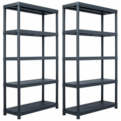 YOUTHUP Scaffali 2 pz Nero 500 kg 100x40x180 cm in Plastica - Nero características