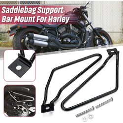 Kit barra staffa di montaggio borsa laterale per Harley 883 Iron XL883N Dyna Fat Black precio