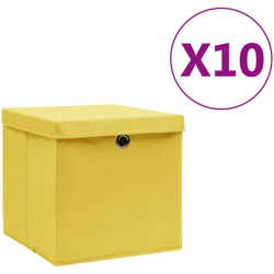 Contenitori con Coperchio 10 pz 28x28x28 cm Giallo - Giallo - Youthup en oferta