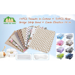 10 pezzi di grandi dimensioni 60 * 50 cm tessuto patchwork modello diverso artigianato stampato TOP cotone misto materiale trapuntato bundle con 10 m características