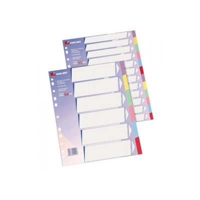 King Mec - Rexel Divisori In Cartoncino A4 12 Posizioni Colori Assortiti