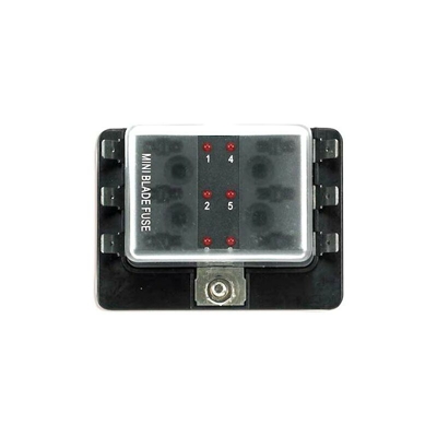 Scatola 6 Portafusibili Tremstandard Lamellari Con Spie Led