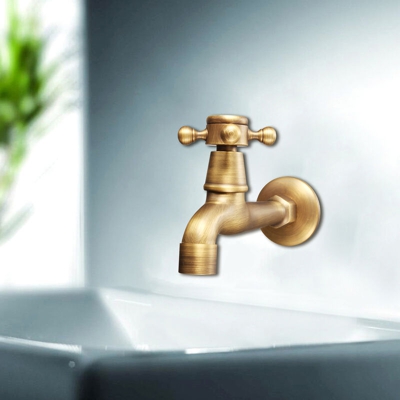 Rubinetto per lavabo a cascata a parete in ottone retrò per bagno da cucina