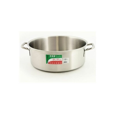 Casseruola bassa per induzione con 2 manici in acciaio inox Diametro 40 cm
