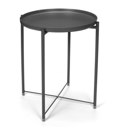44 * 52cm Tavolino con ripiano rotondo Tavolino con gambe in acciaio Stile industriale moderno (grigio) precio
