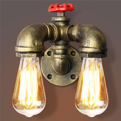 (Nessuna lampadina) E27 Lampada da parete a forma di tubo dell'acqua retrò vintage industriale retrò características