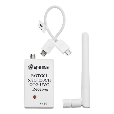 Eachine ROTG01 UVC OTG 5.8G Ricevitore FPV a canale intero 150CH PR Android Cellulare bianco