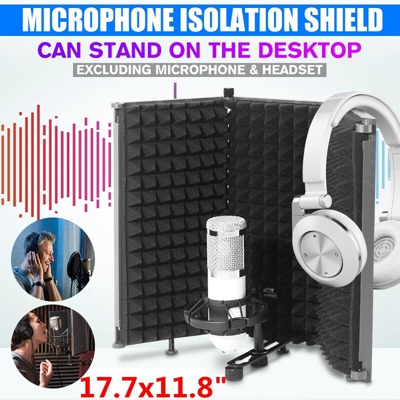 Schermo di isolamento del microfono Schiuma assorbente in EVA 450 mm Schermo pieghevole da studio