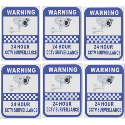 6x 70x90mm adesivo CCTV di sorveglianza della telecamera di sicurezza per l'ufficio domestico