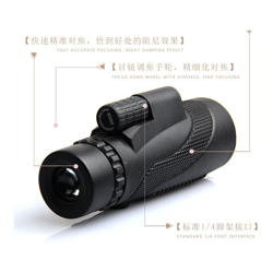 Escursionismo in campeggio con telescopio monoculare ottico per visione notturna 40 x 60 giorni en oferta
