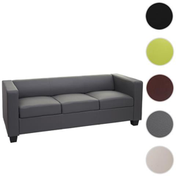Serie Lille M65 Divano Sofa 3 Posti 75x191x70cm Ecopelle Grigio Scuro en oferta