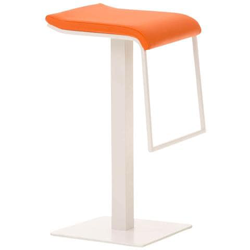 Sgabello Bar LAMENG in Similpelle e Accio Inox Bianco | Sgabello Design con Antigraffio | Sgabello Bancone con Poggiapiedi | H Seduta 78 cm Arancione características