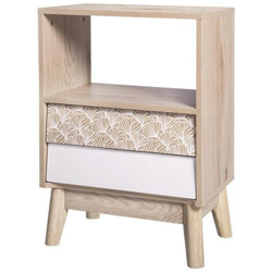 Sofia Comodino Alto Con 2 Cassetti - Legno E Verde - L 45 X P 30 X H 65 Cm precio