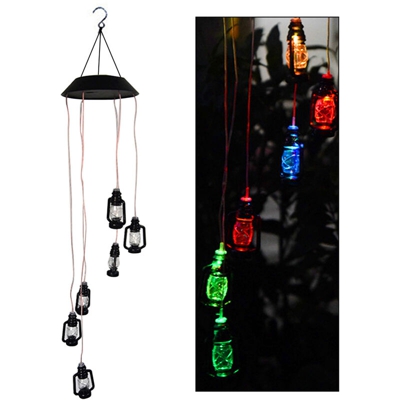 Campanelli eolici solari che desiderano lampada da bottiglia esterna impermeabile retro piccola lampada a olio decorazione da giardino villa
