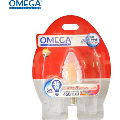 Omega - FILAMENT SMERIGLIATA OLIVA TORTIGLIONE E14 5W 500LM 3000K A+