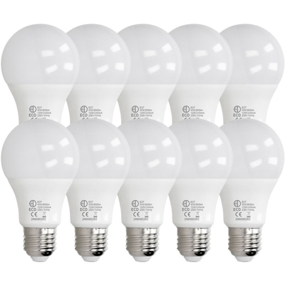 ECD Germany 10 x Lampadina LED E27 12W - Angolo di Emissione 270 ?- 800 lumen - Bianco Caldo 3000K 220-240 V - Illuminazione Lampada Lampadine