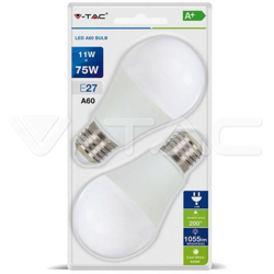 Lampadina LED E27 11W A60 4000K (Blister 2 pezzi) - V-tac en oferta