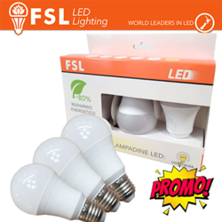 FSL - 3 x lampadina led A60 12 watt 200° 220-240 volt A+ CE E27 bianco caldo no lif fl3a6012w30k27 precio