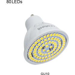 Lampadina LED GU10 220V con 80 perle di lampada luce bianca calda en oferta