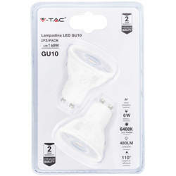 Faretto LED GU10 6W 6400K (Blister 2 pezzi) - V-tac precio