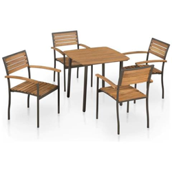 Set Da Pranzo Da Giardino 5 Pz Legno Massello Acacia E Acciaio en oferta