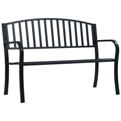 Panchina Da Giardino 125 Cm Nera In Acciaio en oferta